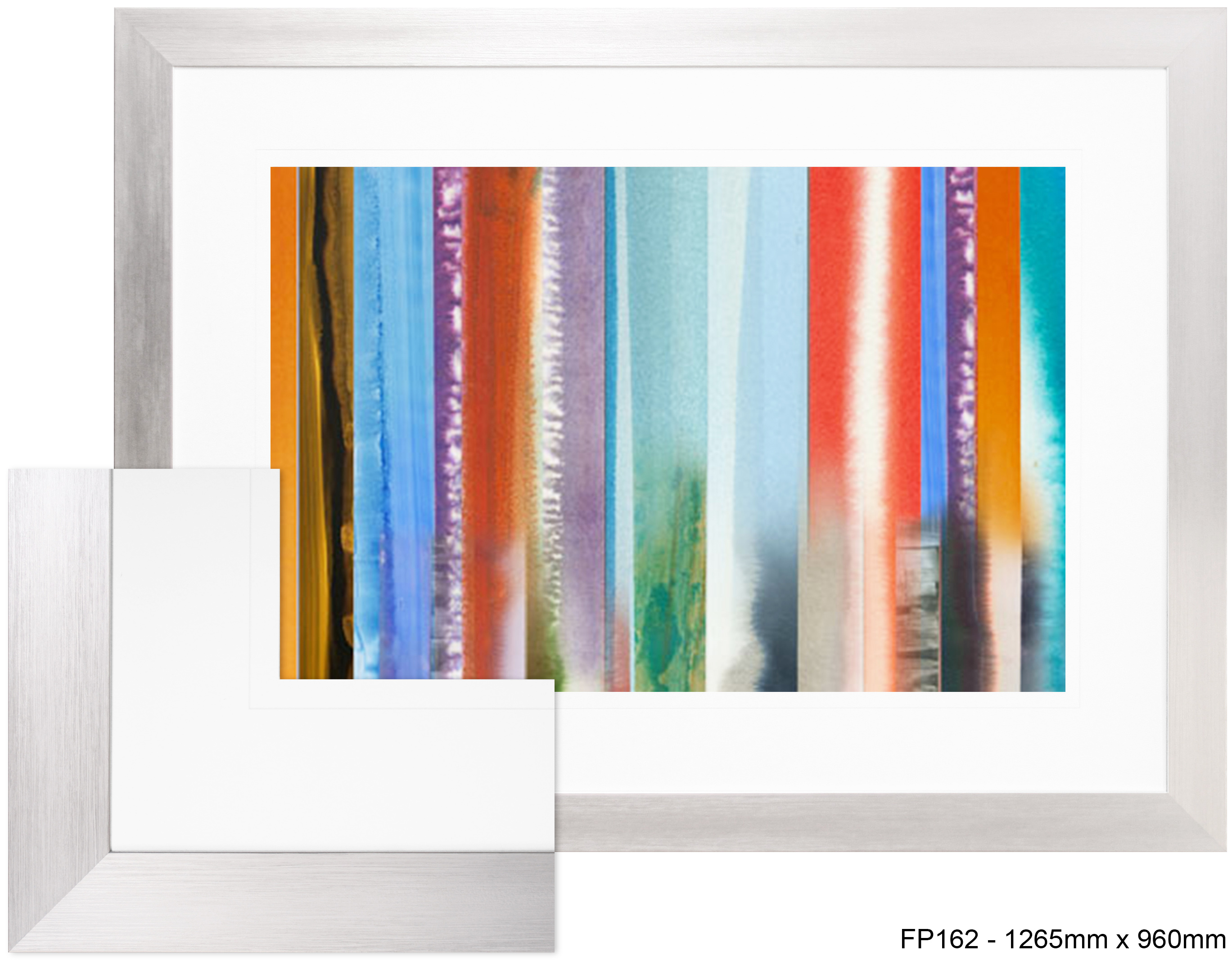 FP162 Wall décor art framed print absract silver frame